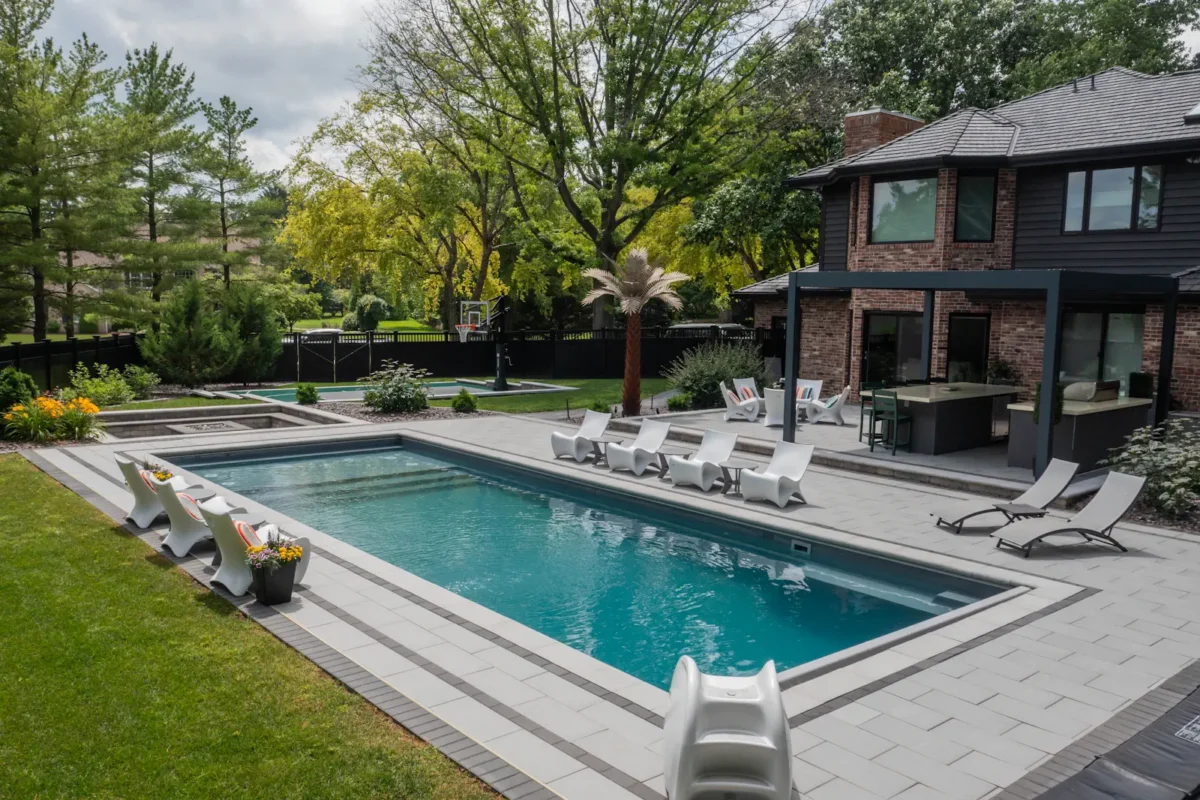 Completed pool installation project