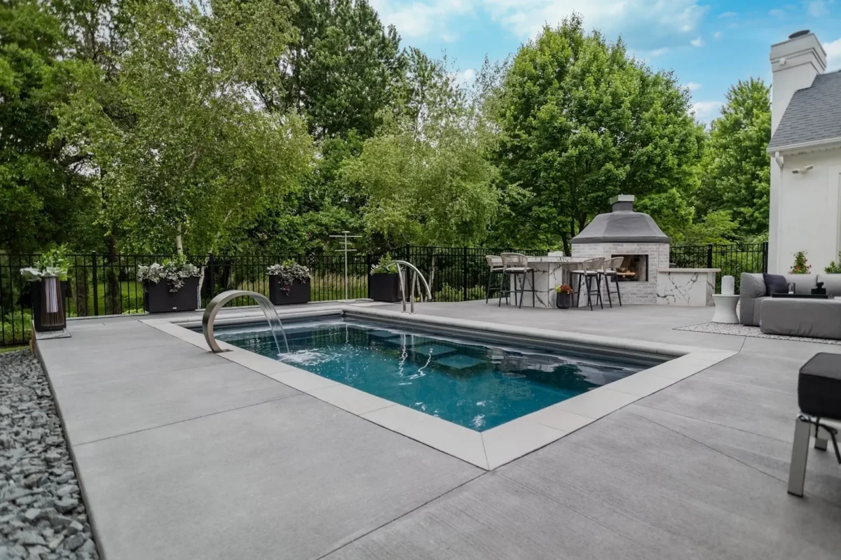 Completed pool installation project