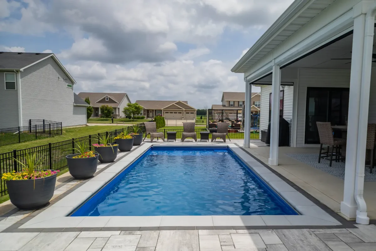 Completed pool installation project