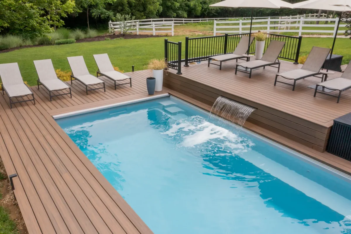 Completed pool installation project