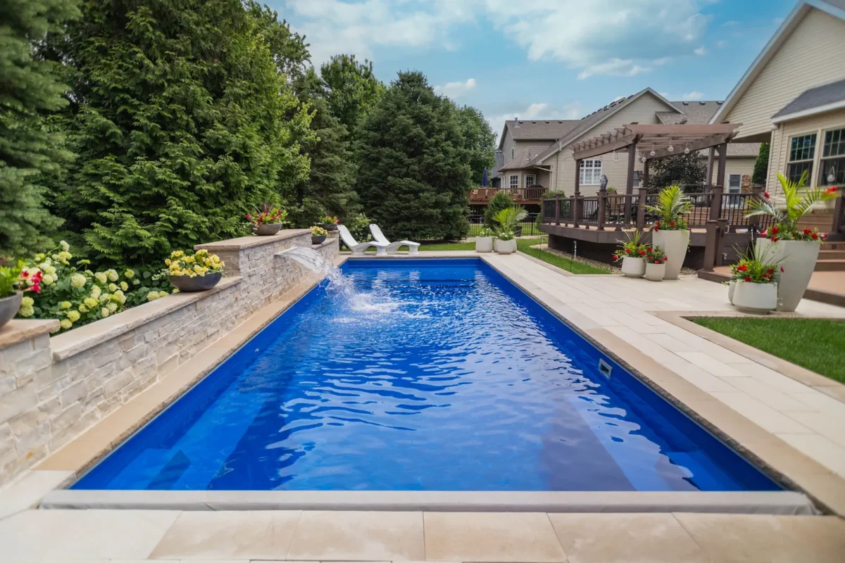 Completed pool installation project