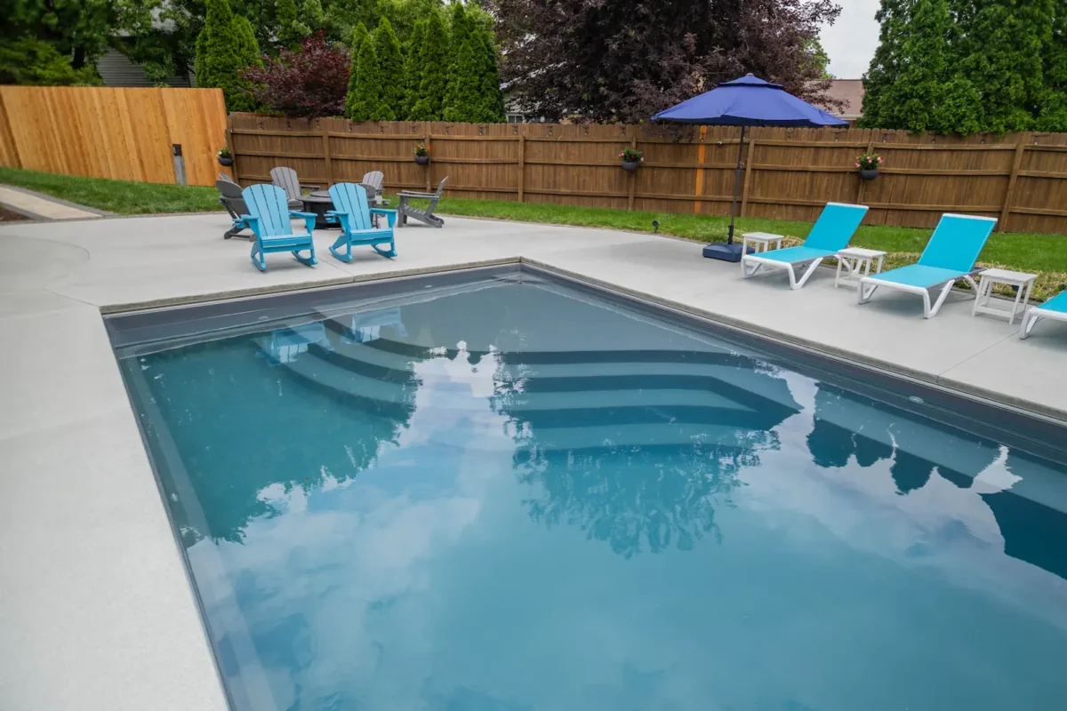 Completed pool installation project