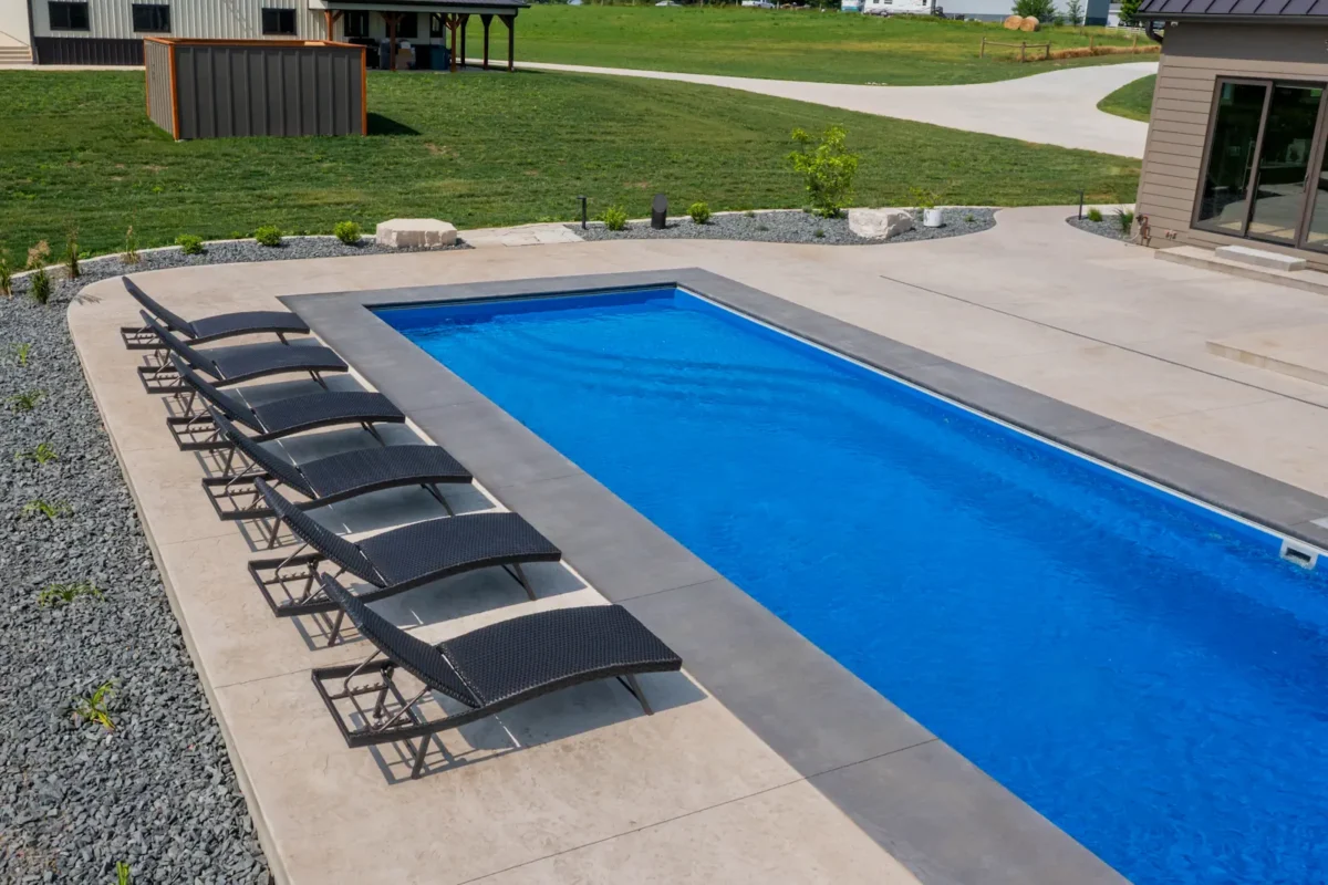 Completed pool installation project